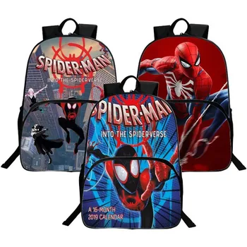 Фигурка аниме Marvel Параллельные Вселенные Человек-паук Майлз Моралес Гвен Стейси Детский студенческий рюкзак Школьный ранец Подарки на день рождения
