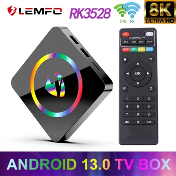 LEMFO T1 Smart TV Box Android 13 RK3528 Поддержка 8K Двойного WIFI медиаплеера BT4.0 Android 13,0 4G 32G 64G 128GB PK Android 12