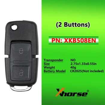 Xhorse 1шт XKB508EN Проволочный Универсальный Дистанционный Ключ В Стиле B5 2 Кнопки для Инструмента VVDI Key