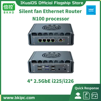 IKuaiOS G31F N100 Бесшумный Вентилятор Ethernet-маршрутизатор Мини-Брандмауэр 4x2,5GE i226 Pfsense MikROS OPNsense VLAN VPN С возможностью расширения WiFi 4G
