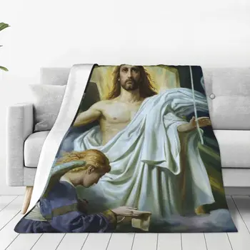 Религиозные одеяла с Иисусом, Флисовые одеяла с принтом Христа, Девы Марии, Иисуса, Многофункциональные легкие одеяла, покрывало для кровати, покрывало для путешествий