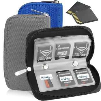 Чехол для хранения SD-карт, защитный держатель с 22 сумками для хранения SDHC miniSD MMC CF, карта памяти, чехол для переноски на молнии