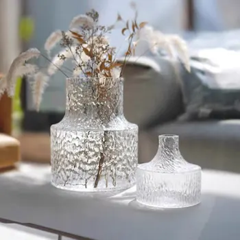 Ледниковая ваза Nordic Light, Роскошные Простые Прозрачные стеклянные цветы, декоративная посуда с водяным напылением, настольная цветочная композиция, орнамент