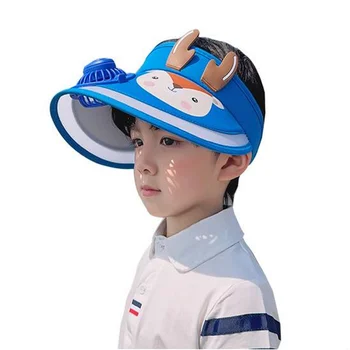Детская солнцезащитная шляпа с веером летом, милый солнцезащитный козырек из детского мультфильма A124