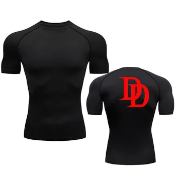 Мужская летняя футболка, компрессионная короткая рубашка, топ для бега, спортивная одежда для фитнеса, круглый вырез, черный, с длинным рукавом, защита от солнца
