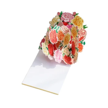 3D Поздравительная открытка с цветком гвоздики ко Дню матери, праздничное сообщение с приглашением на День рождения