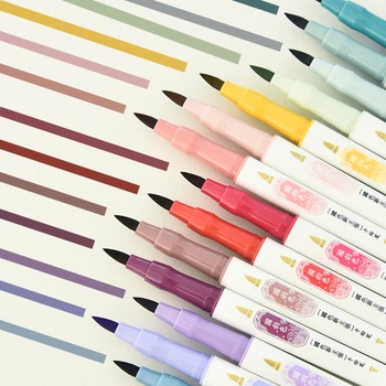 4 шт./компл. Цветные художественные маркеры в стиле ретро, двусторонняя ручка для рисования от руки, Студенческая линейная ручка для рисования, краска для надписей