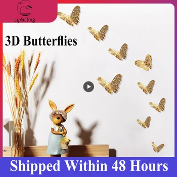 3D Полая бабочка Кошка, Креативная вечеринка, Свадебная наклейка на стену, наклейки на стену своими руками, современное настенное искусство, Украшение для дома, детской спальни.