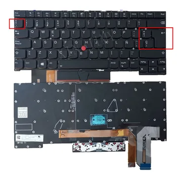 Испанская клавиатура для ноутбука с подсветкой Lenovo Thinkpad T490s (Тип 20NX, 20NY) T495s (Тип 20QJ, 20QK) SP Layout