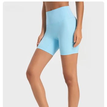 Женские спортивные обтягивающие шорты Lulu Align с высокой талией, Дышащие быстросохнущие штаны для бега, фитнеса, йоги, велоспорта, короткие штаны