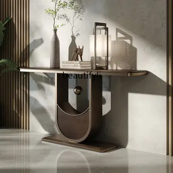 Консольные столы из массива дерева в итальянском доступном роскошном стиле, Современная минималистичная консольная стена для дома, Корпусная мебель с узким входом