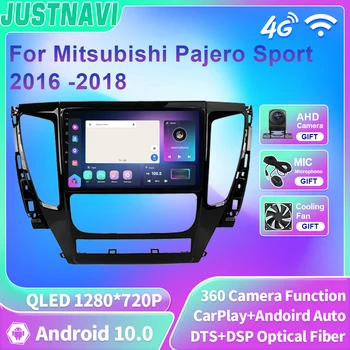 JUSTNAVI QLED Автомагнитола для Mitsubishi Pajero Sport 2016-2018 Android Мультимедийный Видеоплеер 4G WIFI BT GPS Навигация Carplay