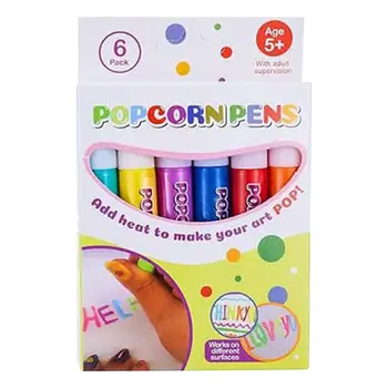 6шт волшебных ручек для попкорна, пухлая 3D-художественная безопасная ручка для поздравительных открыток на День Рождения, детская шариковая ручка, хлопковая ручка ручной работы, подарки для детей