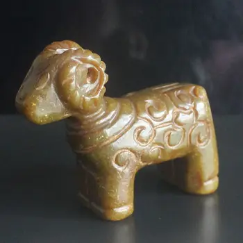 Резная китайская статуэтка старой нефритовой козы, овцы, статуэтка животного, офисный декор для дома