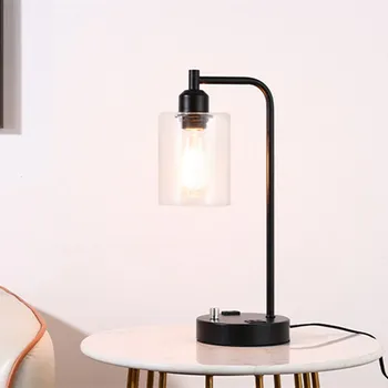 Креативная настольная лампа С двойным USB-портом, зарядка, затемнение, прикроватная лампа, офисный стол, Перезаряжаемая кнопка для чтения в кабинете, светодиодные настольные лампы