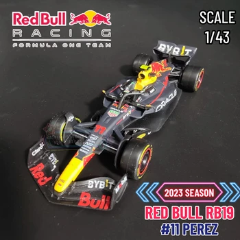 Bburago 1:43 F1 2023 RB19 Red Bull Гоночная Модель Автомобиля Реплика Формулы-1 Миниатюрный Художественный Автомобиль Декор Интерьера Рождественский Подарок Мальчику Игрушка