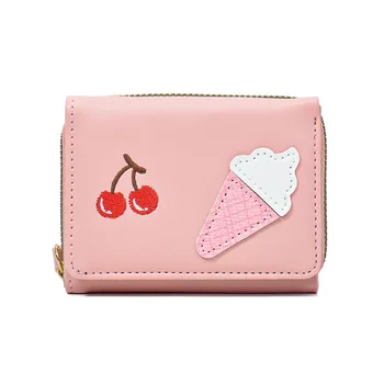 Новая вишня-мороженое, простой Милый Нежный кошелек большой емкости, женский противоугонный кошелек с защитой от размагничивания, сумка для карт