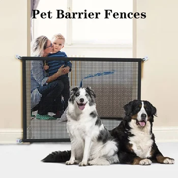 Барьерный забор для домашних животных Ограждение для защиты детей Изолированные Ворота Сетка Складной Защитный кожух Кошка Собака Детская Разделительная сетка для аксессуаров для собак