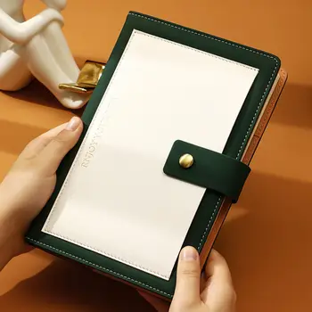 Записная книжка из сверхтолстой кожи формата А5 с деловой пряжкой, блокнот в стиле ретро, простая корейская версия, дневник, Оптовая настройка