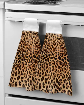 Шикарное полотенце для рук в ванной с леопардовым принтом, кухонные впитывающие полотенца для рук, изготовленное на заказ Полотенце для вытирания мягкой тканью для рук