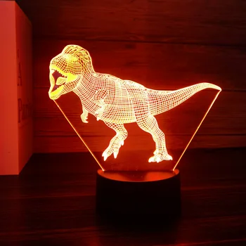 3D Лампа с динозавром Nighdn LED Baby Night Light 7 цветов, USB настольная лампа с динозавром, подарок для детей, декор для спальни для мальчиков, ночник