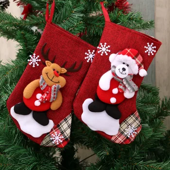 Модные Милые носки для подвешивания на Рождественскую елку Рождественские носки Чулки для елки Прекрасный подарочный пакет Подарочные пакеты для конфет Легкие Чистые Сладкие