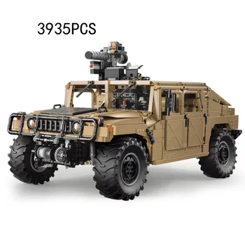 Технический Военный Hmmwv Строительный Блок 1:8 Масштаб 4x4 Humvee Радио 2,4 ГГц Автомобиль с Дистанционным Управлением Паровые Кирпичи Rc Игрушки ДЛЯ Мальчиков
