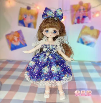 23-сантиметровая кукла Kawaii Girl Princess Bjd с подвижными суставами, игрушка в виде платья 1/6 для девочек с одеждой своими руками, новогодний подарок для девочек