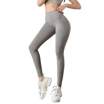 Женские брюки для йоги с бантиком, с высокой талией, однотонные обтягивающие спортивные брюки высокой эластичности