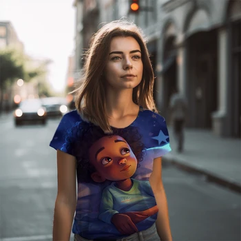 Уличная мода, популярная футболка с короткими рукавами, Милые детские футболки с 3D-принтом, Летняя простая базовая одежда для футболок