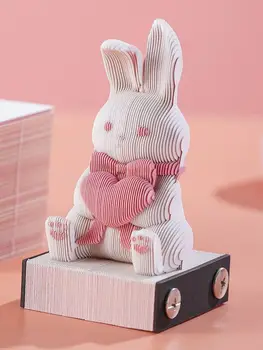 Мультфильм Милый Кролик 3D 3D Вырезка Из Бумаги Для Заметок Креативное Обучающее Украшение Липкие Заметки Подарок для девочек