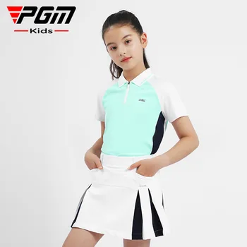 PGM Girls Golf Летние дышащие детские Спортивные рубашки с коротким рукавом, футболка, одежда для гольфа, детская одежда для гольфа 2023 YF593