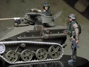 Набор моделей солдатиков из смолы в масштабе 1/35, современная военная миниатюрная игрушка, экипаж танка 3 человека в разобранном виде и неокрашенный 501X