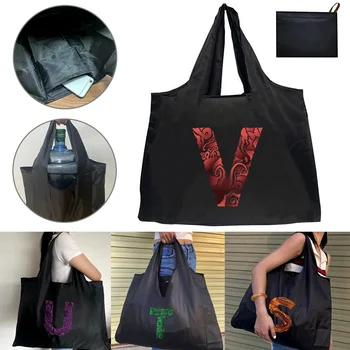 Сумки-тоут, складная сумка-тоут, хозяйственные сумки для хранения, дорожная сумка для продуктов большой емкости, с выгравированным изображением, буквенным рисунком