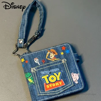 Джинсовые кошельки Disney Toy Story с клапаном В Американском винтажном стиле, Женский Мужской Кошелек, Сумка для карт, Защитный чехол для карт, Модный Кошелек для денег