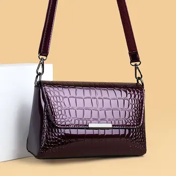 Новые модные женские сумки из кожи аллигатора, Европейские Дизайнерские Кожаные Женские сумки через плечо, брендовая роскошная сумка с клапаном через плечо для девочек