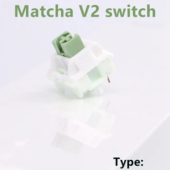 Линейные переключатели Iced Matcha с 5-контактной осью для подключения к игровой клавиатуре по индивидуальному заказу (упаковка из 10 штук)