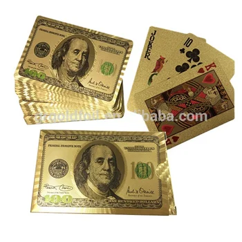 Индивидуальные.продукт.Игральные карты с золотой печатью, игральные карты Бенджамина в долларах США