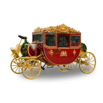 Роскошный Четырехколесный Электрический фургон Golden Royal Coach для рождественских экскурсий, Конный экипаж