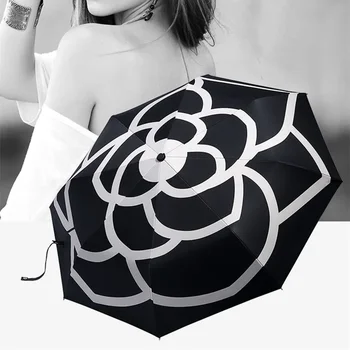 Новый Цветок Камелии Элитных Брендов Высококачественный Автоматический Зонт От Дождя Для Женщин Для Мужчин Складной УФ Защита От Солнца Прозрачны