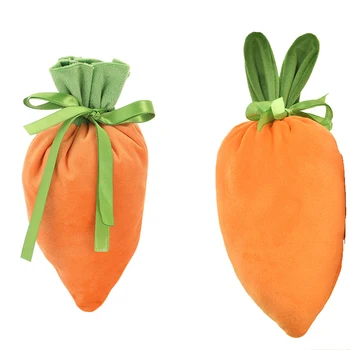 10 шт./лот, сумка для пасхальной моркови с ушками, сумка для конфет, сумка для подарочной упаковки, Бархатные тканевые сумки для Пасхальной вечеринки, декор для бисквитных закусок, сумка для печенья