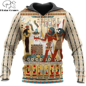 Одежда с 3D-принтом Древнего Египта, мужская толстовка с капюшоном класса люкс, мужская толстовка, пуловер на молнии, повседневная куртка, спортивный костюм KJ319
