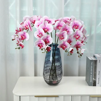 3D-печать с 9 головками, увлажняющая и тактильная имитация цветка фаленопсиса, украшение дома, гостиной, внутреннее украшение
