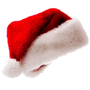 Рождественская шляпа Санта-Клауса, Рождественский костюм, Нарядная плюшевая толстая Рождественская шляпа для взрослых