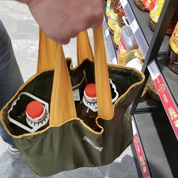 Модная сумка для покупок из супермаркета с плечевым ремнем, складывающаяся на шнурке