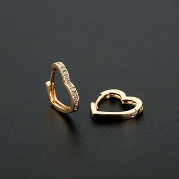 Модные серьги-кольца с кубическим цирконием в форме сердца, простые серьги-кольца в форме сердца Для женщин, свадебные украшения
