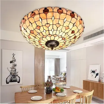 20-дюймовый потолочный светильник скрытого монтажа, классическая мозаичная светодиодная потолочная лампа, потолочные светильники ручной работы в виде ракушек