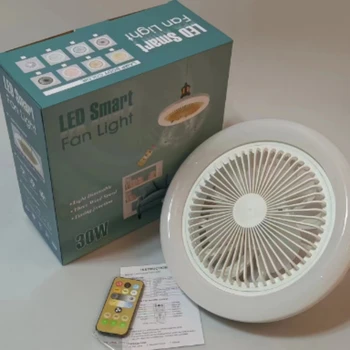 Потолочный вентилятор с осветительной лампой E27 Преобразователь База с дистанционным управлением для спальни Гостиная Домашний Бесшумный