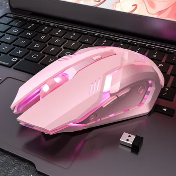 Игровая мышь с отключением звука, симпатичные мыши RGB Gamer с 6 кнопками, Оптическая Офисная компьютерная мышь для настольного ноутбука, эргономичная игровая мышь