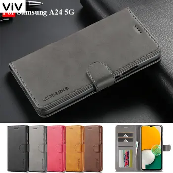 Для Samsung A24 Case Кожаный Винтажный Чехол Для телефона на Чехле Samsung Galaxy A24 Case Откидная Магнитная Крышка-бумажник Для Samsung A24 Case